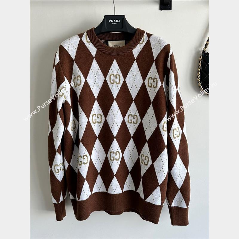 Gucci Wool Cashmere Sweater G101922 Brown 2023 (Q-23101922)