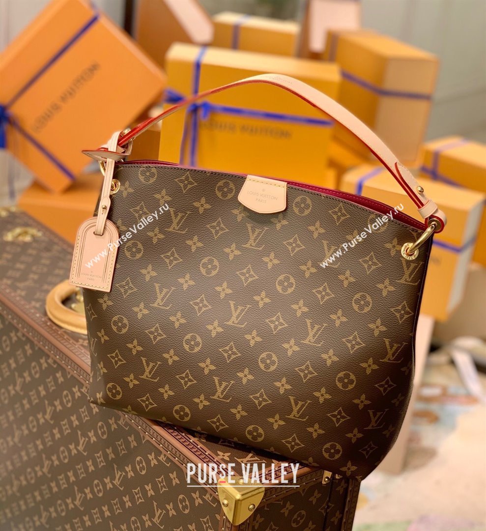 Louis Vuitton Graceful PM Hobo Bag in Monogram Canvas/Peony M43700 2022 (K-220307054)