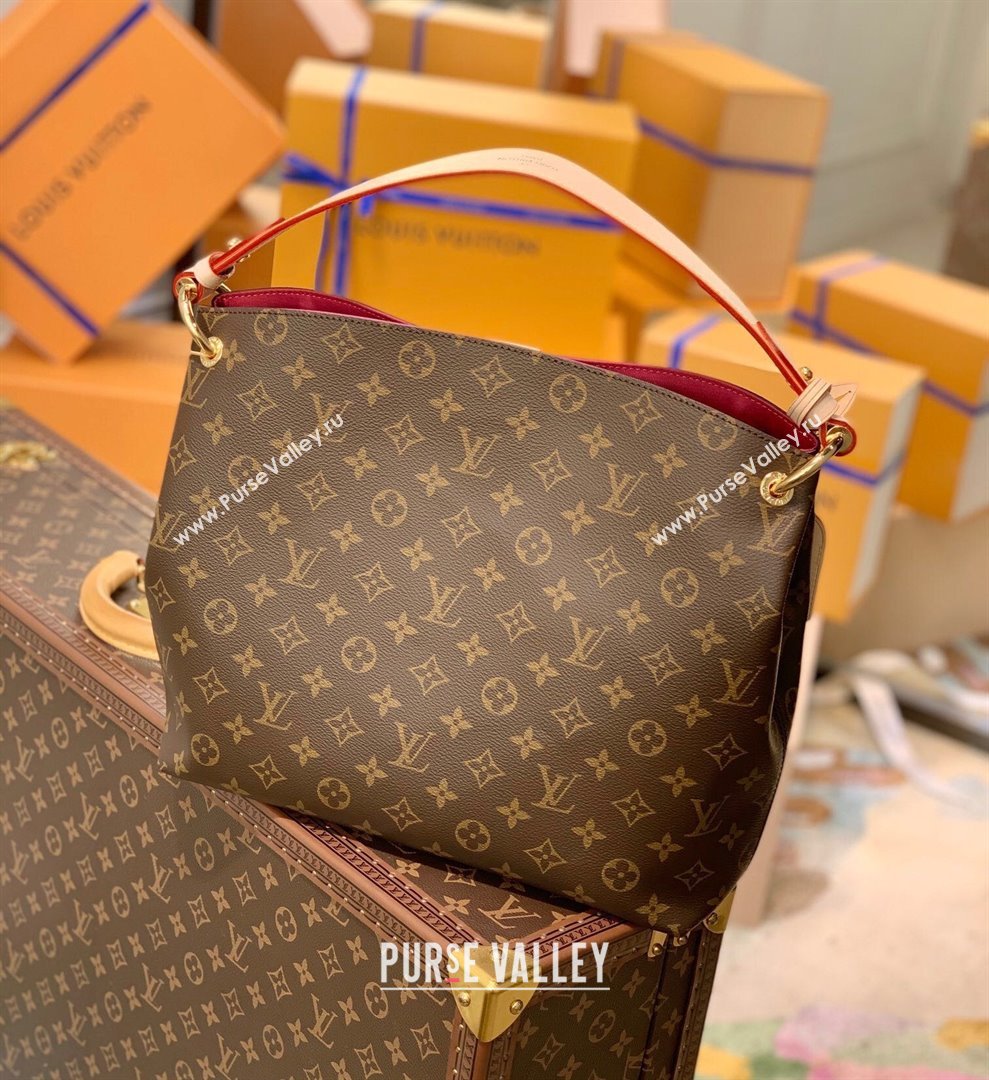 Louis Vuitton Graceful PM Hobo Bag in Monogram Canvas/Peony M43700 2022 (K-220307054)