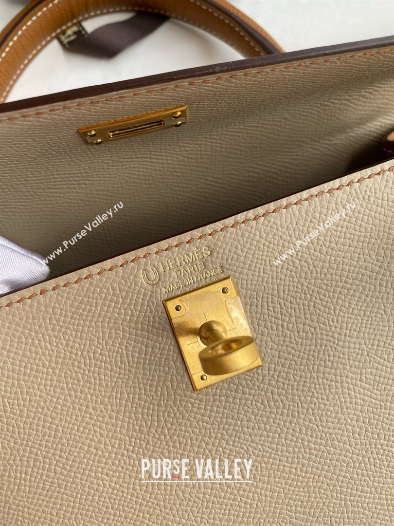 Hermes Kelly 25/28/32cm Bag in Original Epsom Leather Trench Grey/Brown/Gold 2025 (Full Handmand) (XYA-25021805)