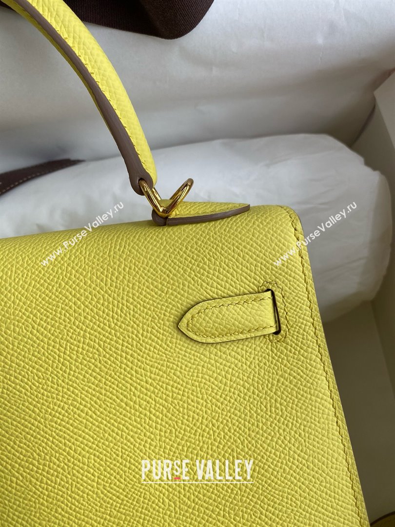 Hermes Kelly 25/28/32cm Bag in Original Epsom Leather Lemon Yellow/Gold 2025 (Full Handmand) (XYA-25021808)