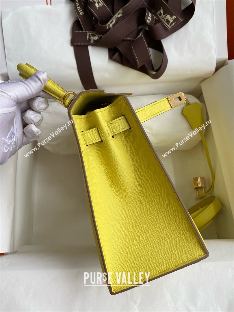 Hermes Kelly 25/28/32cm Bag in Original Epsom Leather Lemon Yellow/Gold 2025 (Full Handmand) (XYA-25021808)