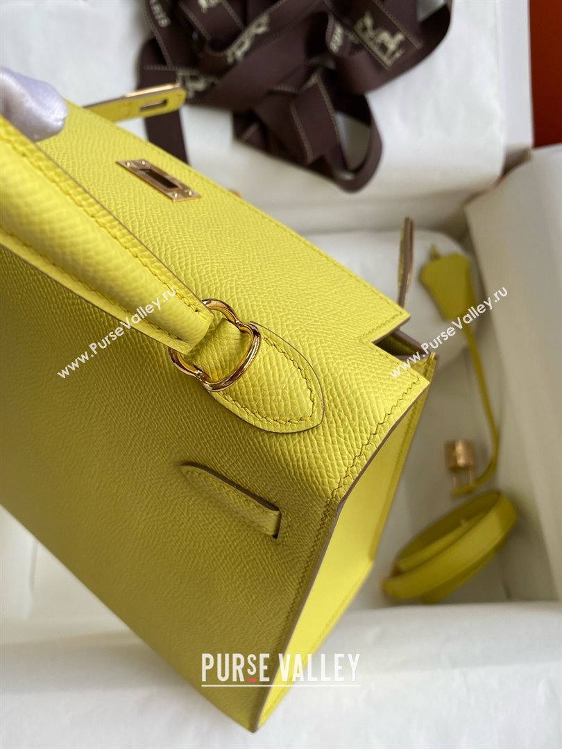 Hermes Kelly 25/28/32cm Bag in Original Epsom Leather Lemon Yellow/Gold 2025 (Full Handmand) (XYA-25021808)