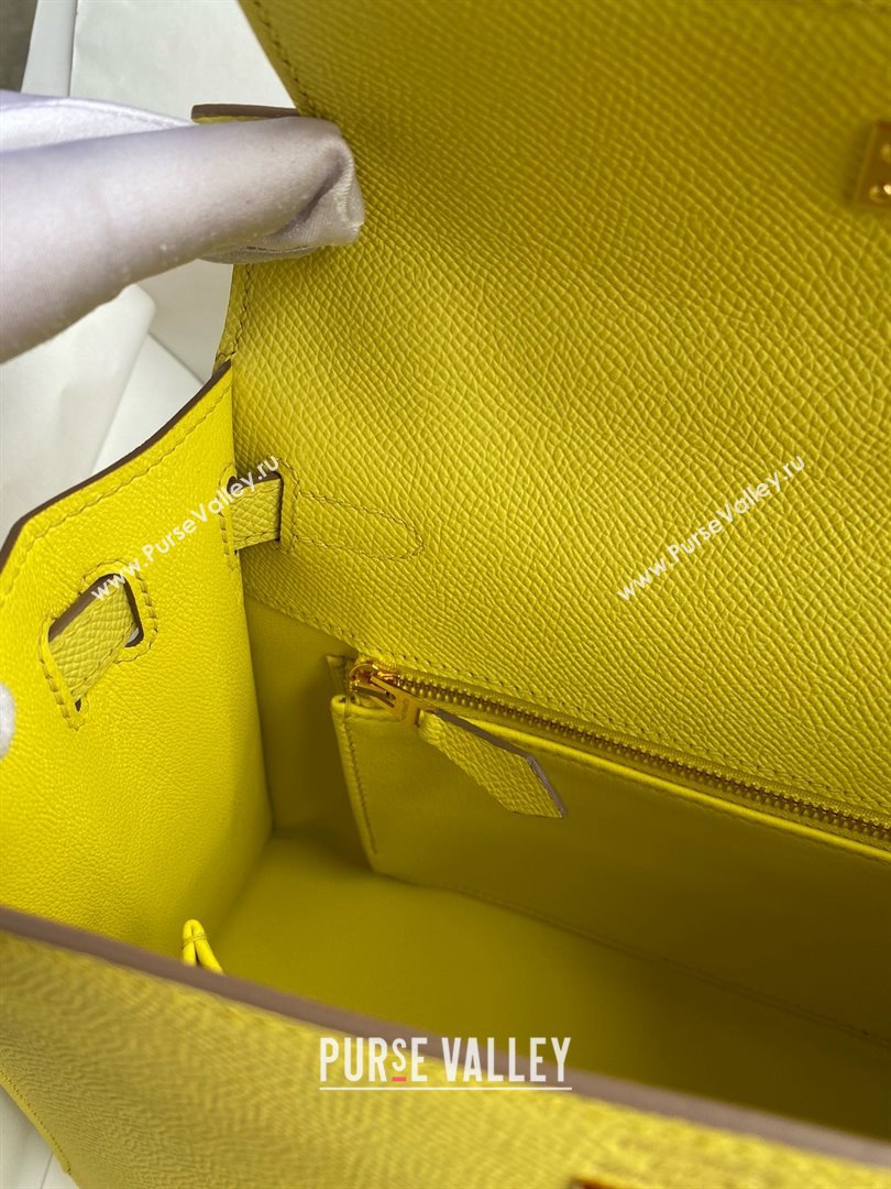 Hermes Kelly 25/28/32cm Bag in Original Epsom Leather Lemon Yellow/Gold 2025 (Full Handmand) (XYA-25021808)