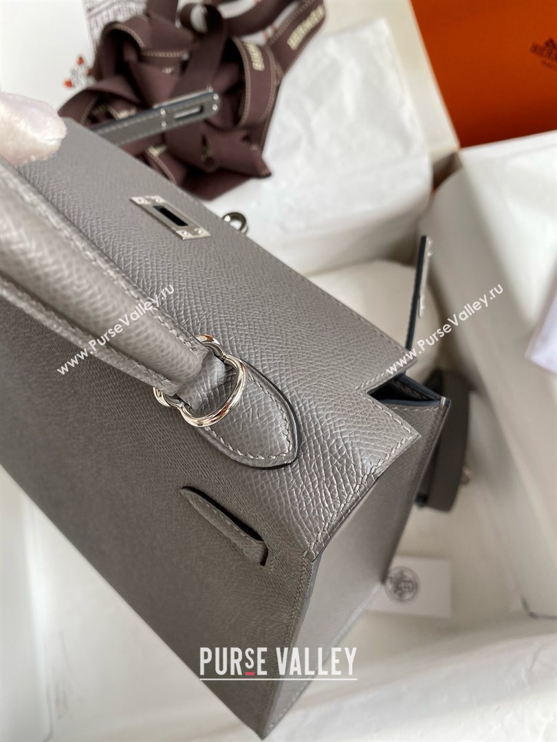 Hermes Kelly 25/28/32cm Bag in Original Epsom Leather Cumulonimbus Grey/Silver 2025 (Full Handmand) (XYA-25021818)