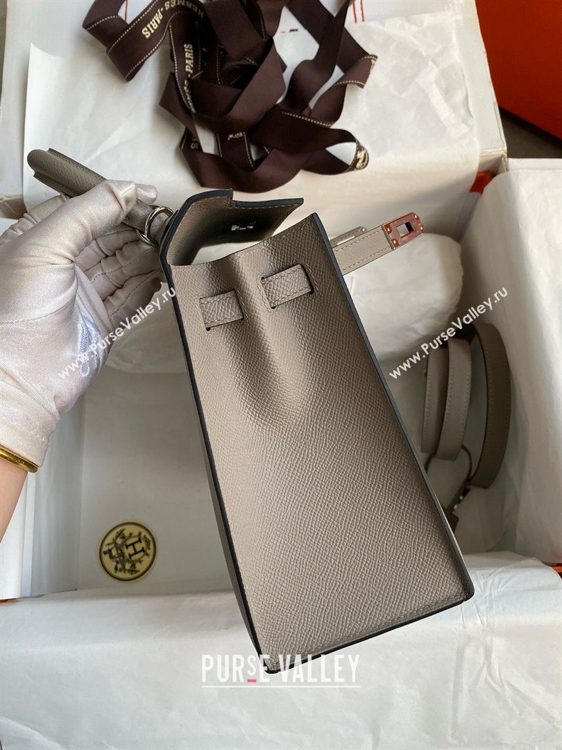 Hermes Kelly 25/28/32cm Bag in Original Epsom Leather Bitumen Grey/Silver 2025 (Full Handmand) (XYA-25021902)