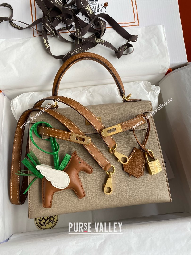 Hermes Kelly 25/28/32cm Bag in Original Epsom Leather Trench Grey/Brown/Gold 2025 (Full Handmand) (XYA-25021805)