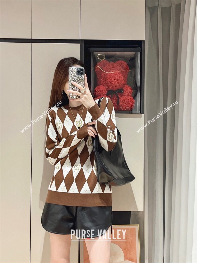 Gucci Wool Cashmere Sweater G101922 Brown 2023 (Q-23101922)