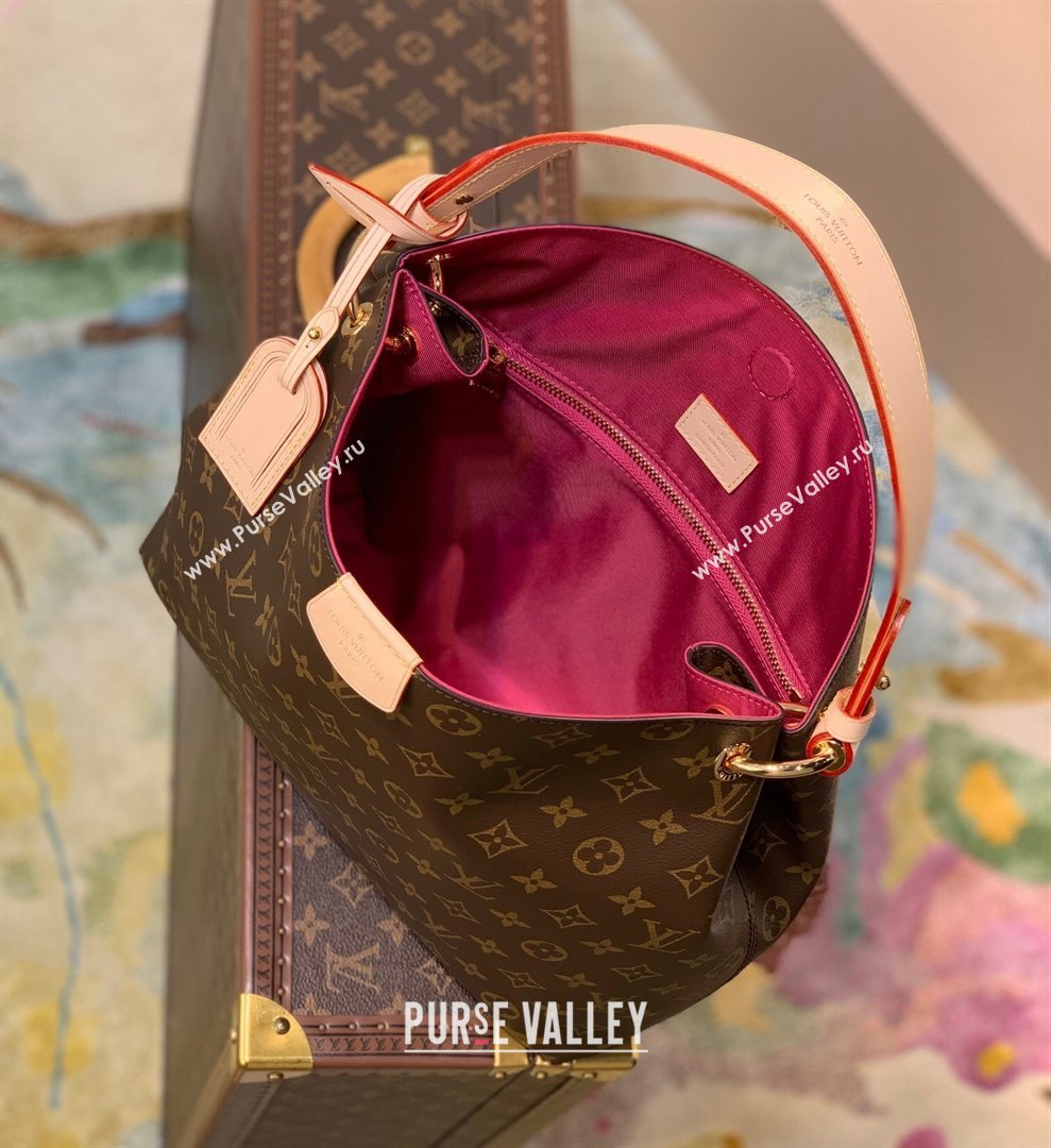 Louis Vuitton Graceful PM Hobo Bag in Monogram Canvas/Peony M43700 2022 (K-220307054)