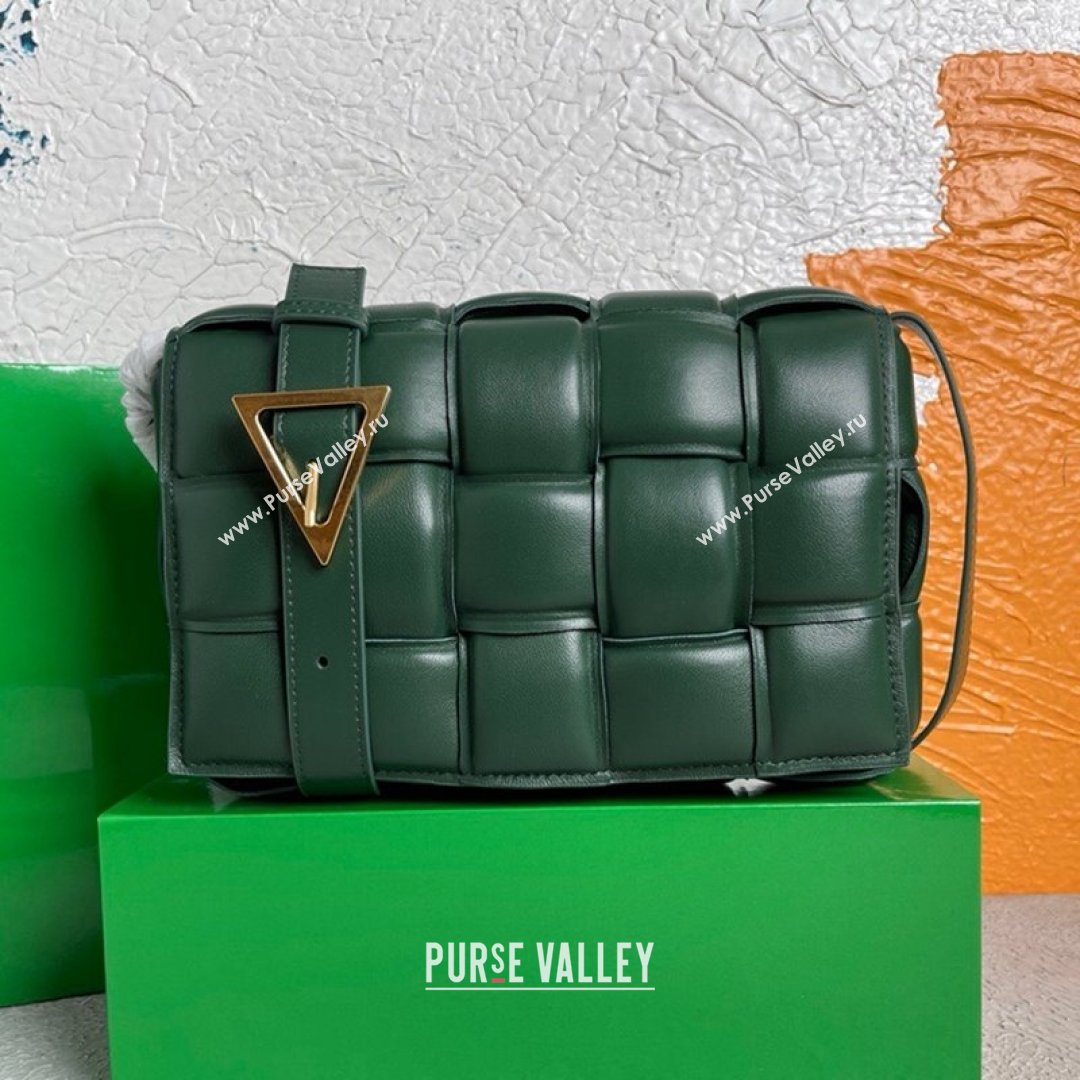 Bottega Veneta Padded Cassette Medium Crossbody Messenger Bag Raintree Green 2021 (MS-21091137)