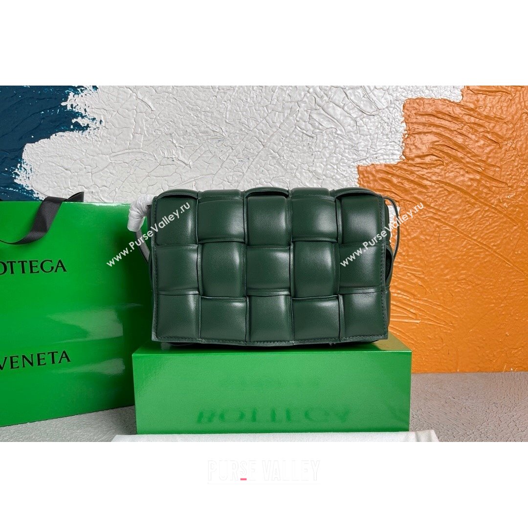 Bottega Veneta Padded Cassette Medium Crossbody Messenger Bag Raintree Green 2021 (MS-21091137)