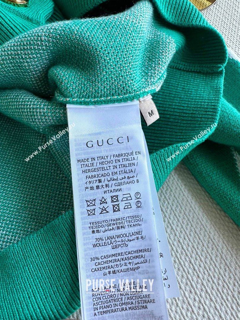 Gucci Wool Cashmere Cardigan G101924 Green 2023 (Q-23101924)