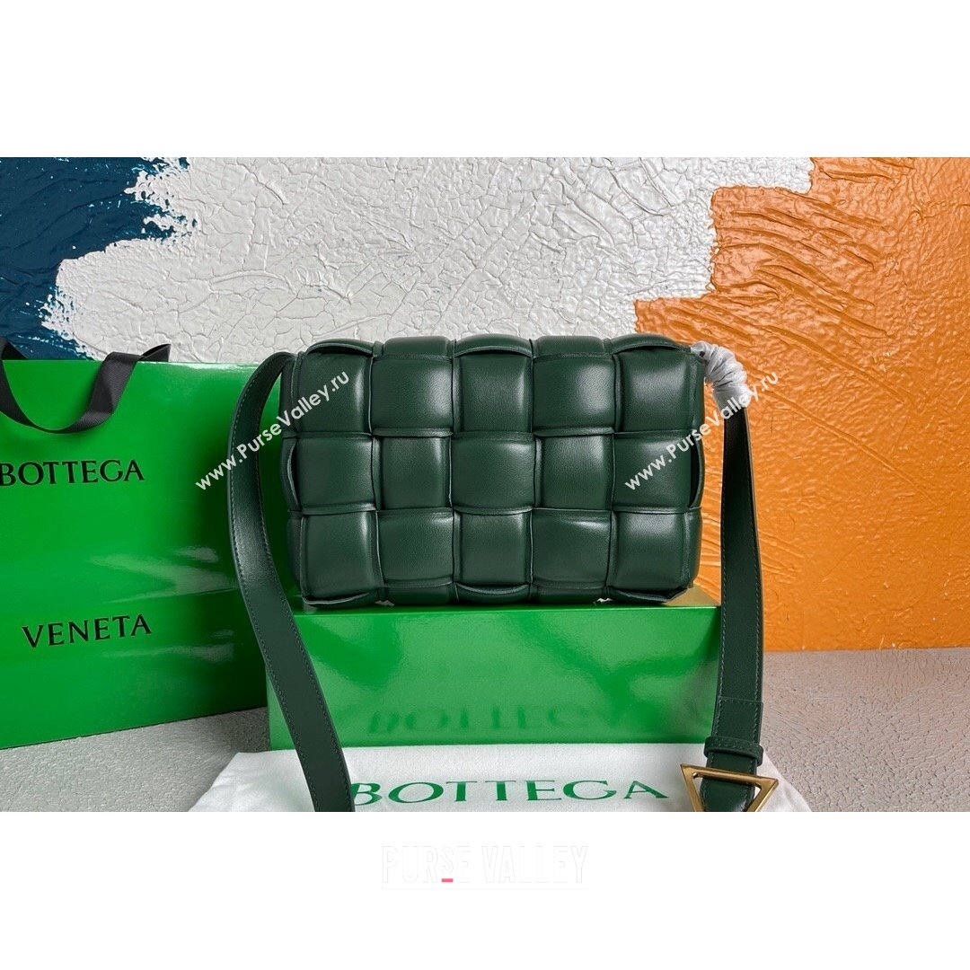 Bottega Veneta Padded Cassette Medium Crossbody Messenger Bag Raintree Green 2021 (MS-21091137)