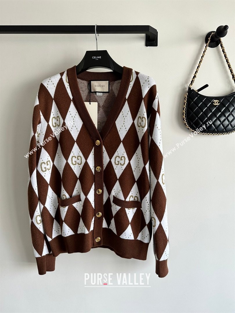 Gucci Wool Cashmere Cardigan G101923 Brown 2023 (Q-23101923)