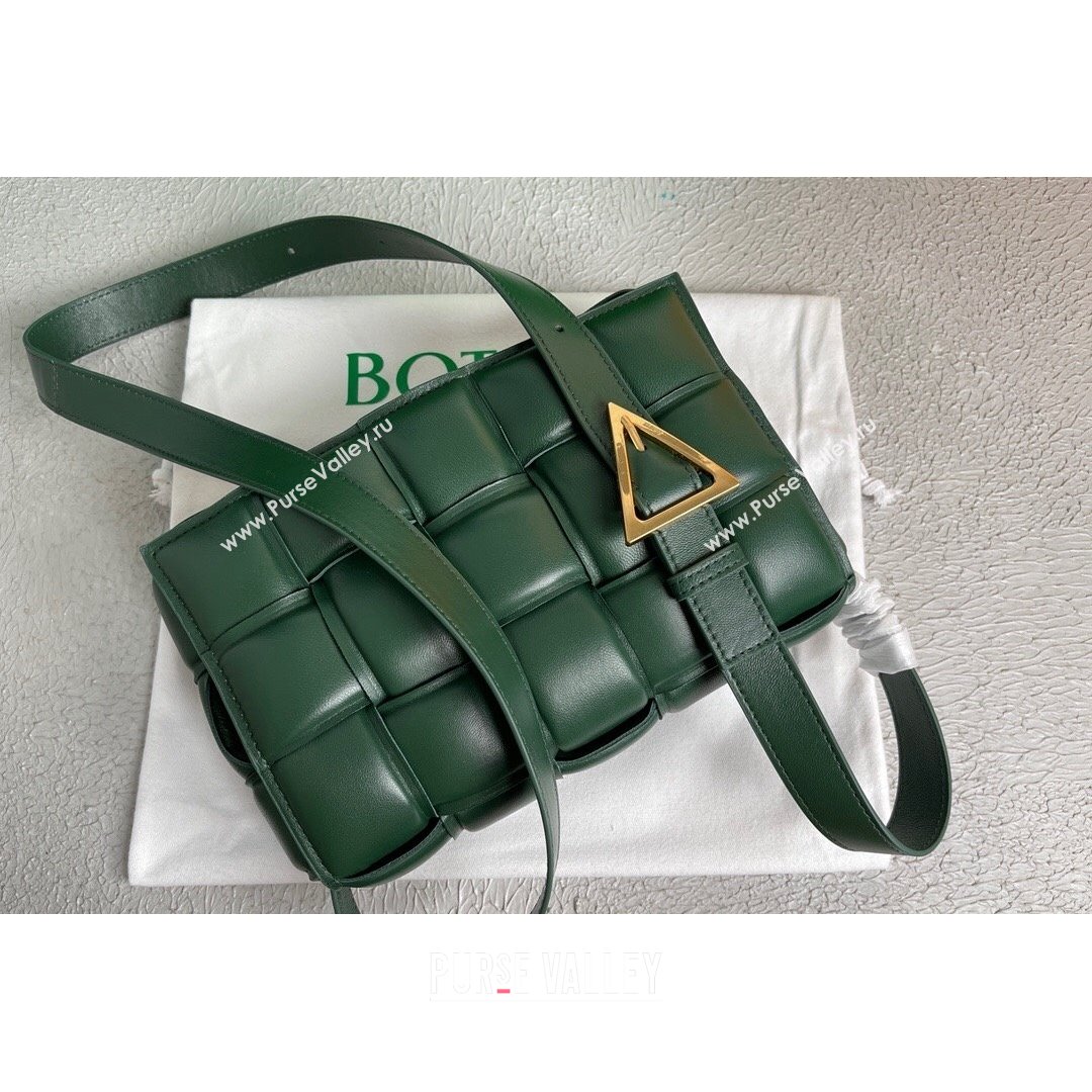 Bottega Veneta Padded Cassette Medium Crossbody Messenger Bag Raintree Green 2021 (MS-21091137)