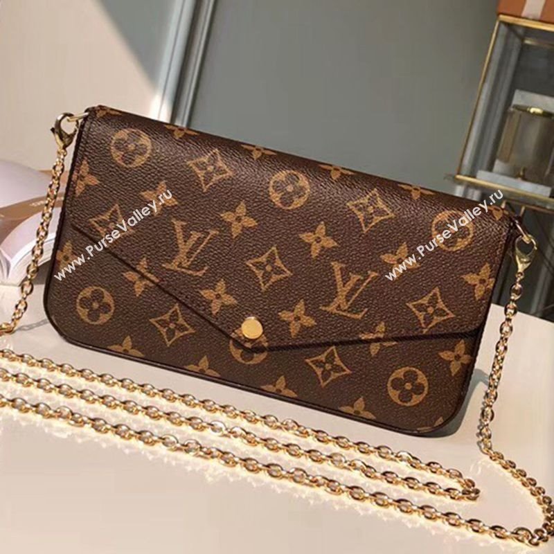 Louis Vuitton Pochette Felicie Chain Wallet WOC M61276 Monogram Canvas (KI-240218058)