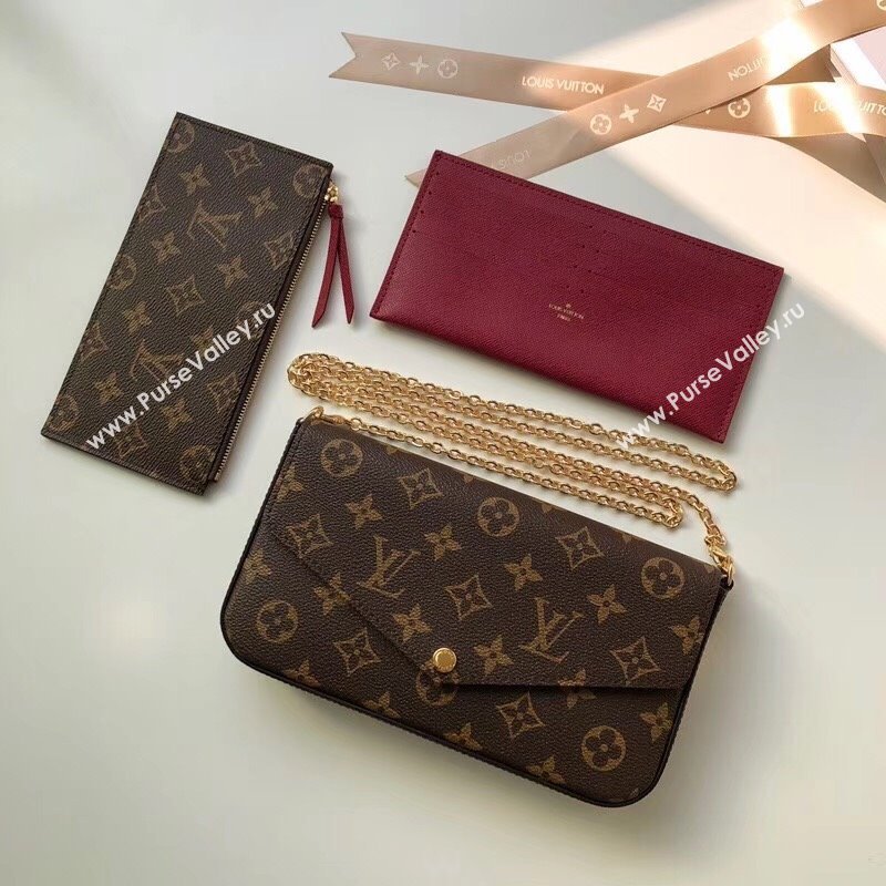 Louis Vuitton Pochette Felicie Chain Wallet WOC M61276 Monogram Canvas (KI-240218058)