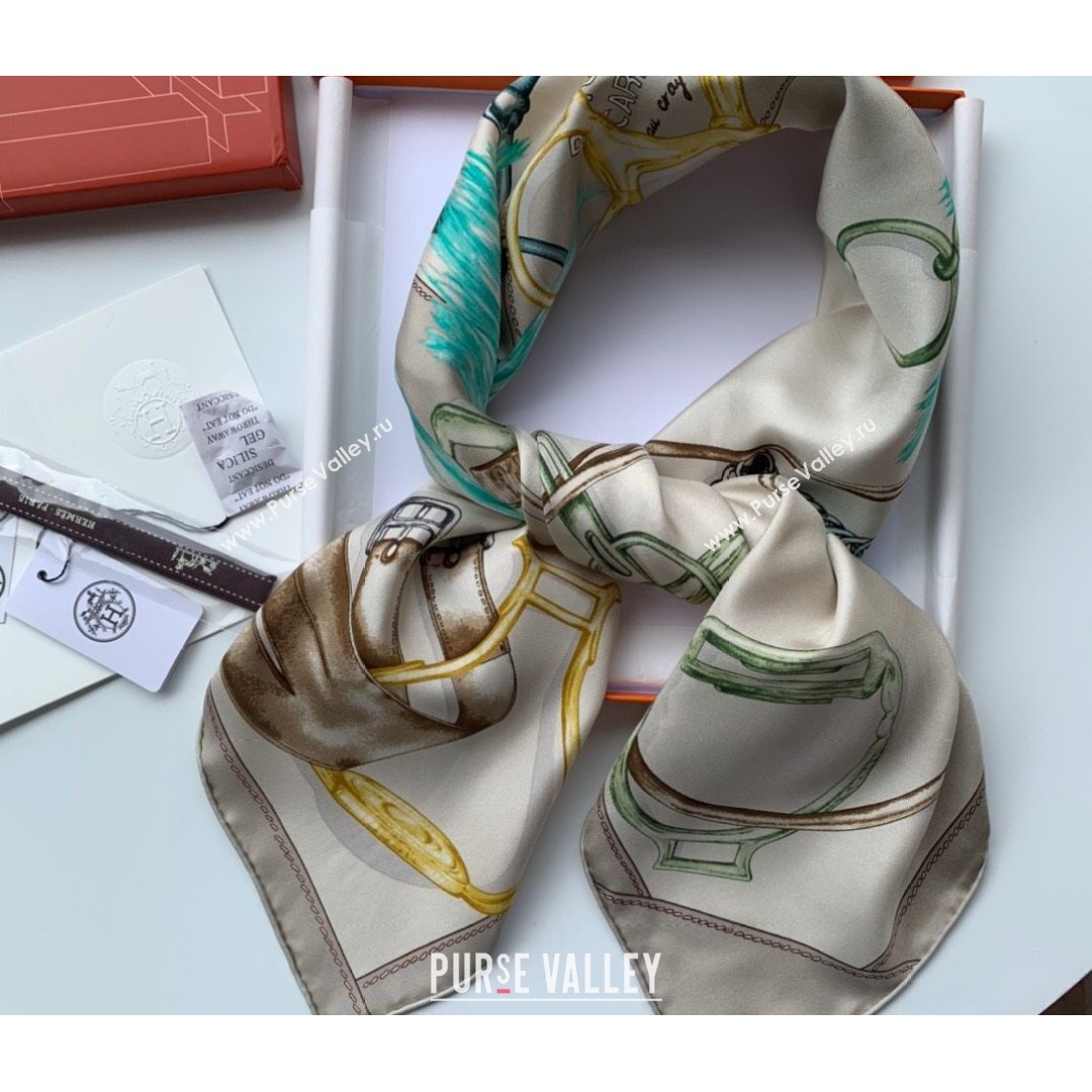 Hermes Sketch Twilly Silk Square Scarf 90x90cm Green 2021 (WNS-21081802)