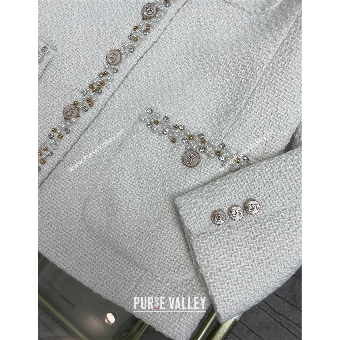 Chanel Tweed Jacket CJ1515 White 2021  (Q-210915066)