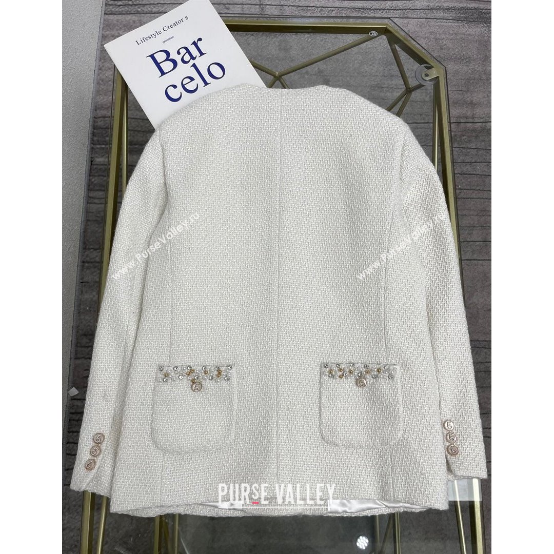 Chanel Tweed Jacket CJ1515 White 2021  (Q-210915066)