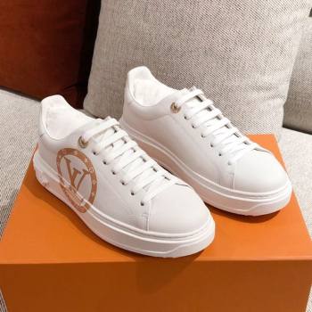Louis Vuitton Time Out Leather Sneakers with LV Circle White 202001 (KL-20111665)