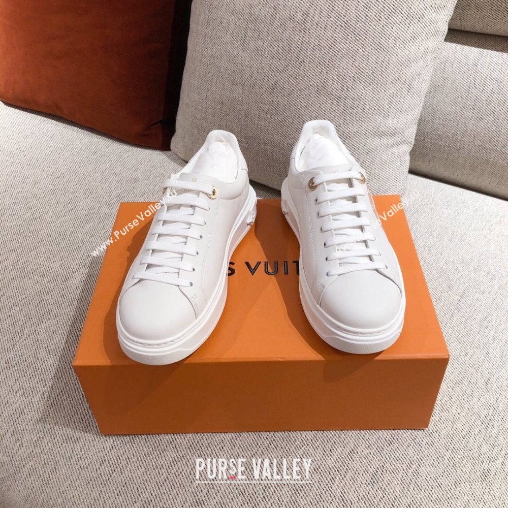 Louis Vuitton Time Out Leather Sneakers with LV Circle White 202001 (KL-20111665)