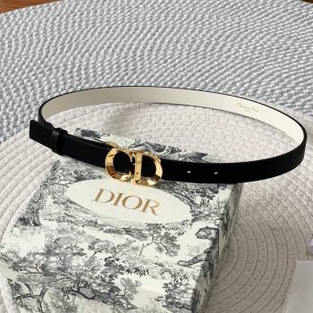 Dior CD Calfskin Belt 2cm Black/White/Gold 2024 (YANG-24111303)