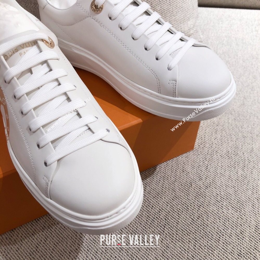 Louis Vuitton Time Out Leather Sneakers with LV Circle White 202001 (KL-20111665)