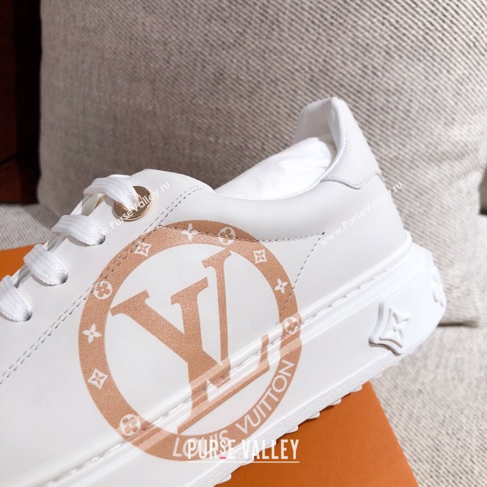 Louis Vuitton Time Out Leather Sneakers with LV Circle White 202001 (KL-20111665)