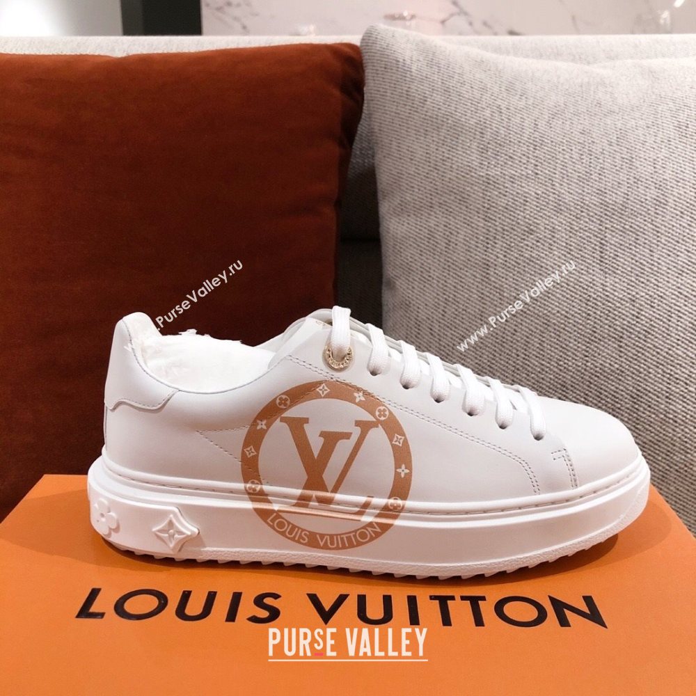 Louis Vuitton Time Out Leather Sneakers with LV Circle White 202001 (KL-20111665)