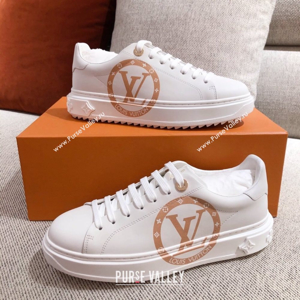 Louis Vuitton Time Out Leather Sneakers with LV Circle White 202001 (KL-20111665)