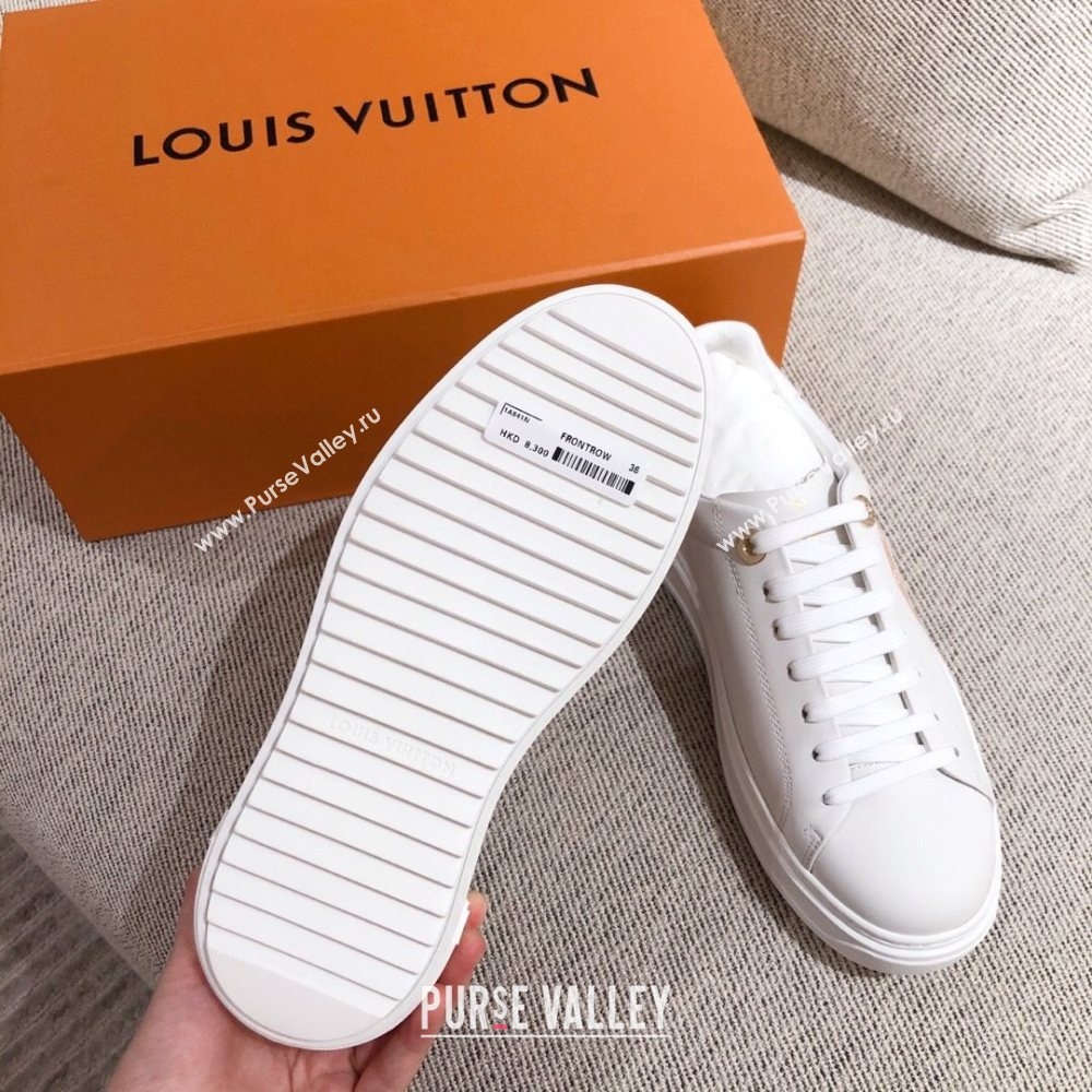 Louis Vuitton Time Out Leather Sneakers with LV Circle White 202001 (KL-20111665)