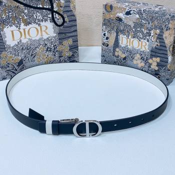 Dior Reversible Leather Belt 2cm Black/Whtie 2024 (YANG-24111302)