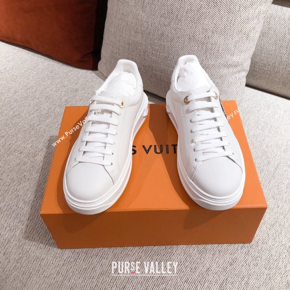 Louis Vuitton Time Out Leather Sneakers with LV Circle White 202002 (KL-20111666)