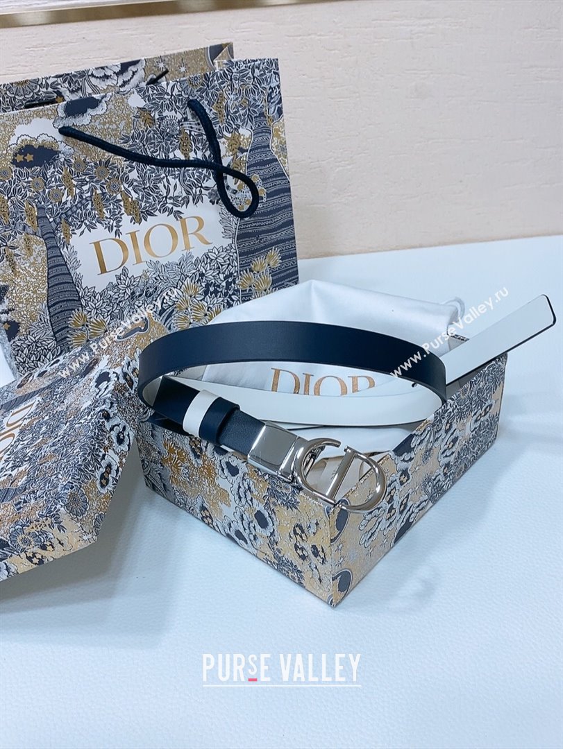 Dior Reversible Leather Belt 2cm Black/Whtie 2024 (YANG-24111302)