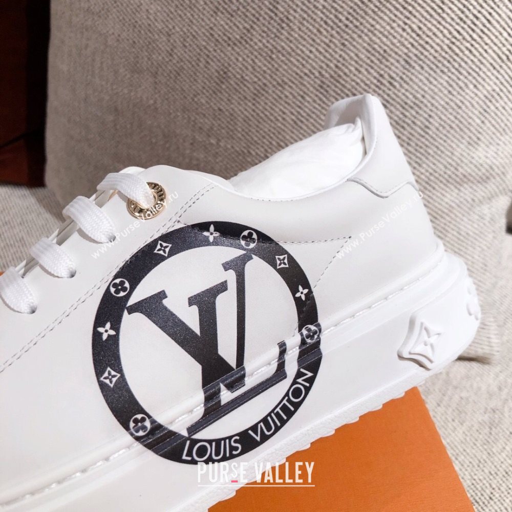 Louis Vuitton Time Out Leather Sneakers with LV Circle White 202002 (KL-20111666)