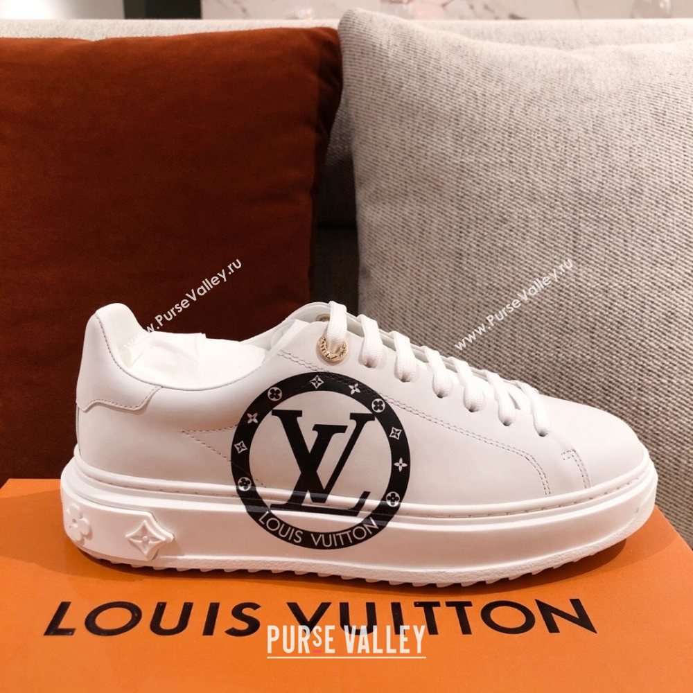 Louis Vuitton Time Out Leather Sneakers with LV Circle White 202002 (KL-20111666)