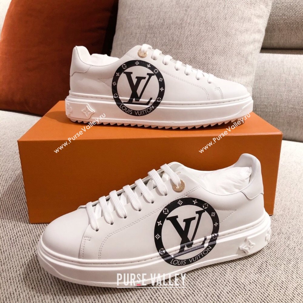 Louis Vuitton Time Out Leather Sneakers with LV Circle White 202002 (KL-20111666)