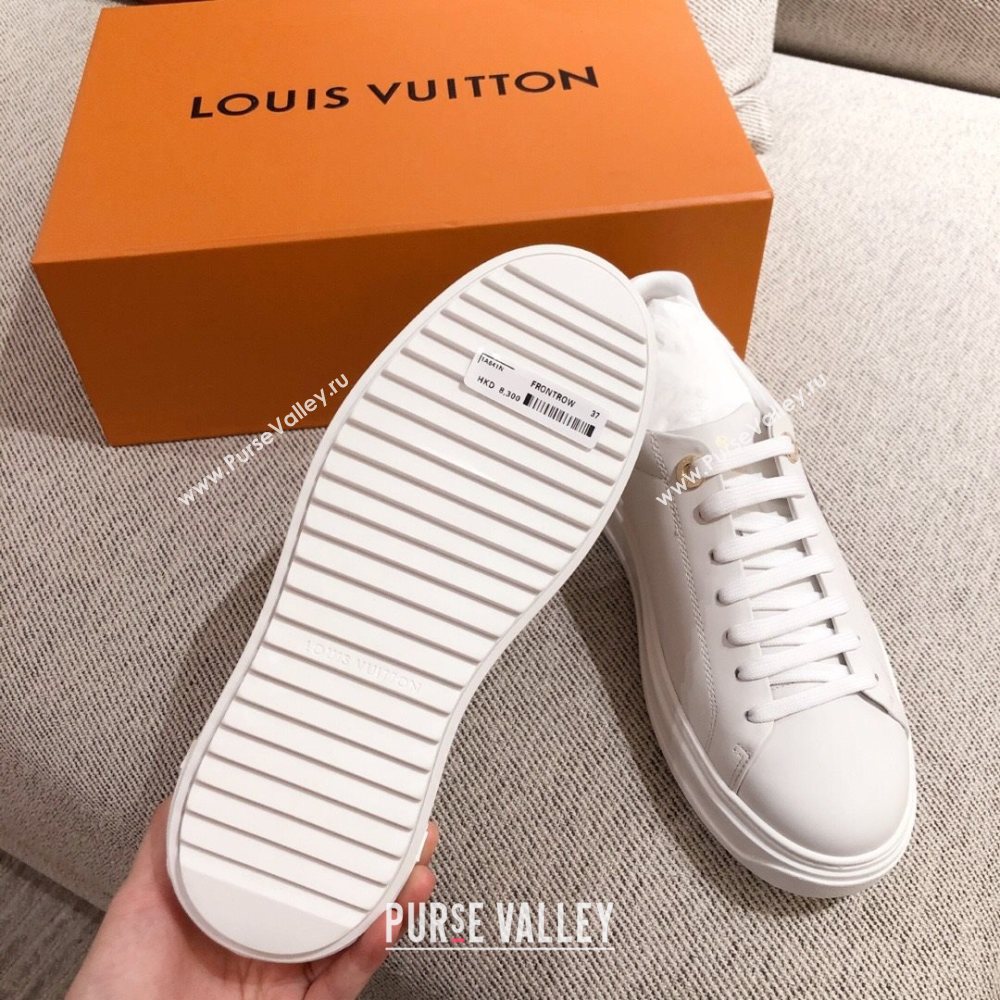 Louis Vuitton Time Out Leather Sneakers with LV Circle White 202002 (KL-20111666)