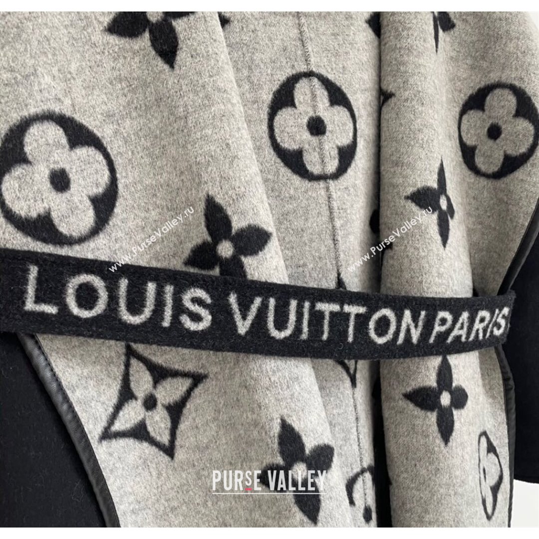 Louis Vuitton BELTED DOUBLE FACE HOODED WRAP COAT Black 2021 (Q-210915055)