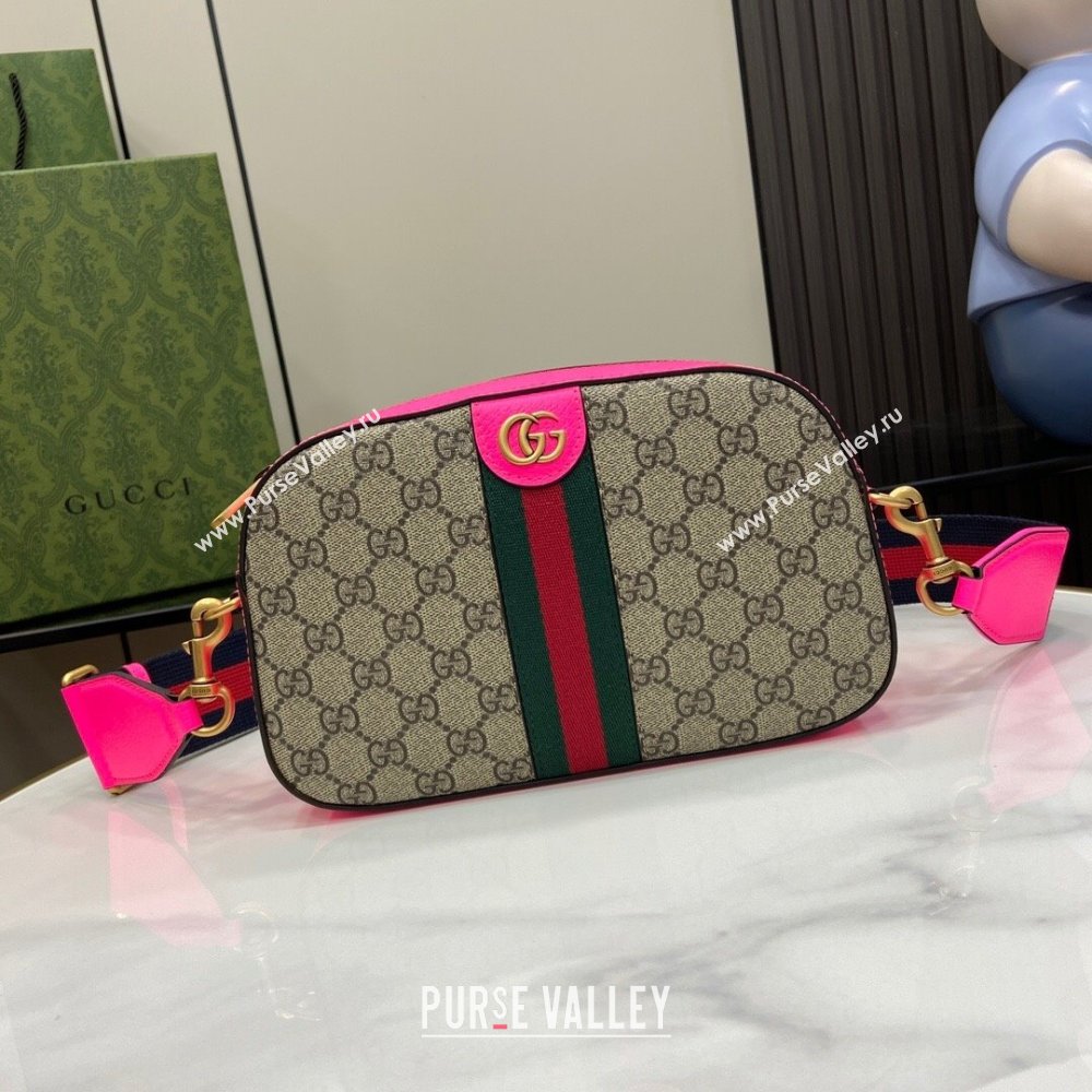 Gucci Ophidia GG Small Crossbody Bag 752591 Fuchsia 2024 (XLU-24042402)