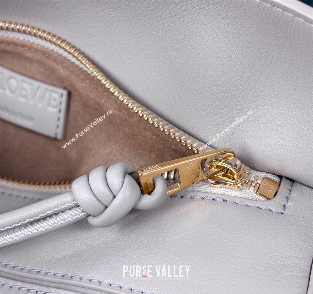 Loewe Small Puzzle bag in smooth calfskin with woven Handle Grey 2025 0925 (nana-250925031)