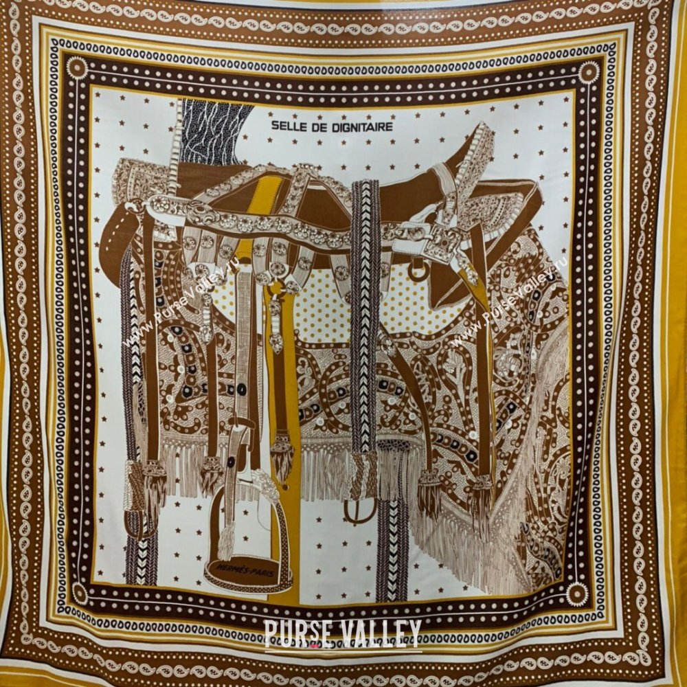 Hermes Cashmere Silk Sqaure Shawl Scarf 140cm H8603 Brown 2024 Top (WNS-24080603)