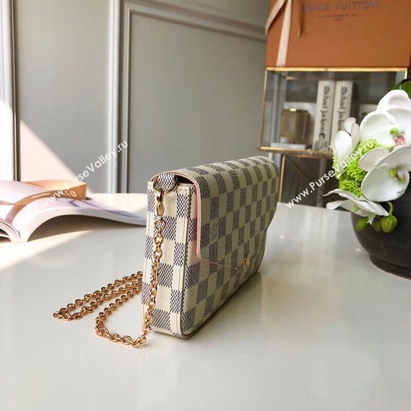 Louis Vuitton Pochette Felicie Chain Wallet WOC in Damier Azur Canvas N63106 (KI-240218059)