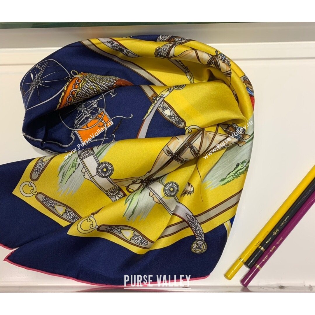 Hermes Twilly Silk Square Scarf 90x90cm Yellow 2021 20 (WNS-21081805)