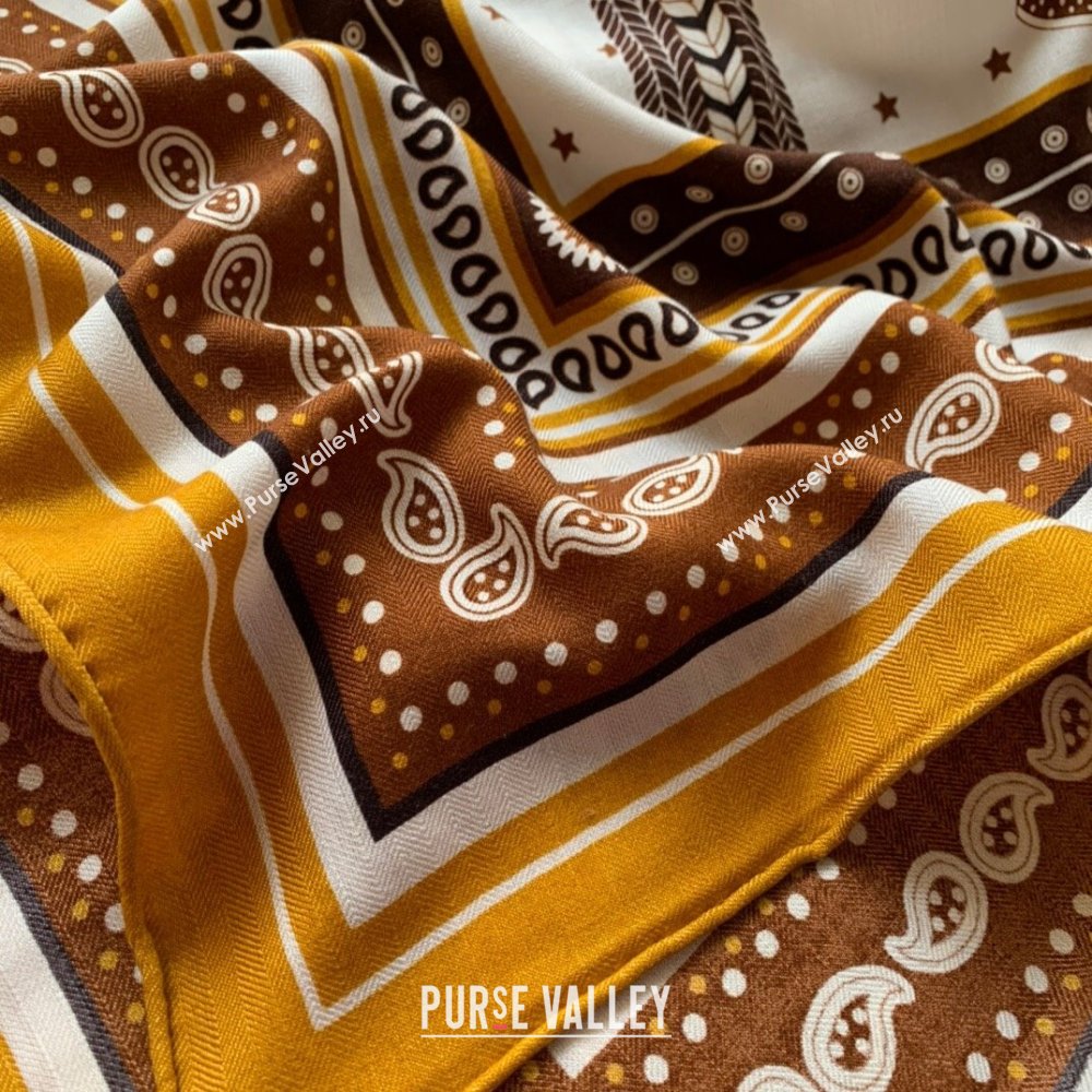 Hermes Cashmere Silk Sqaure Shawl Scarf 140cm H8603 Brown 2024 Top (WNS-24080603)