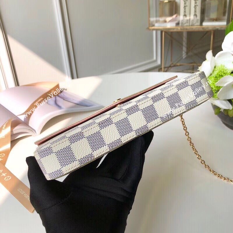 Louis Vuitton Pochette Felicie Chain Wallet WOC in Damier Azur Canvas N63106 (KI-240218059)