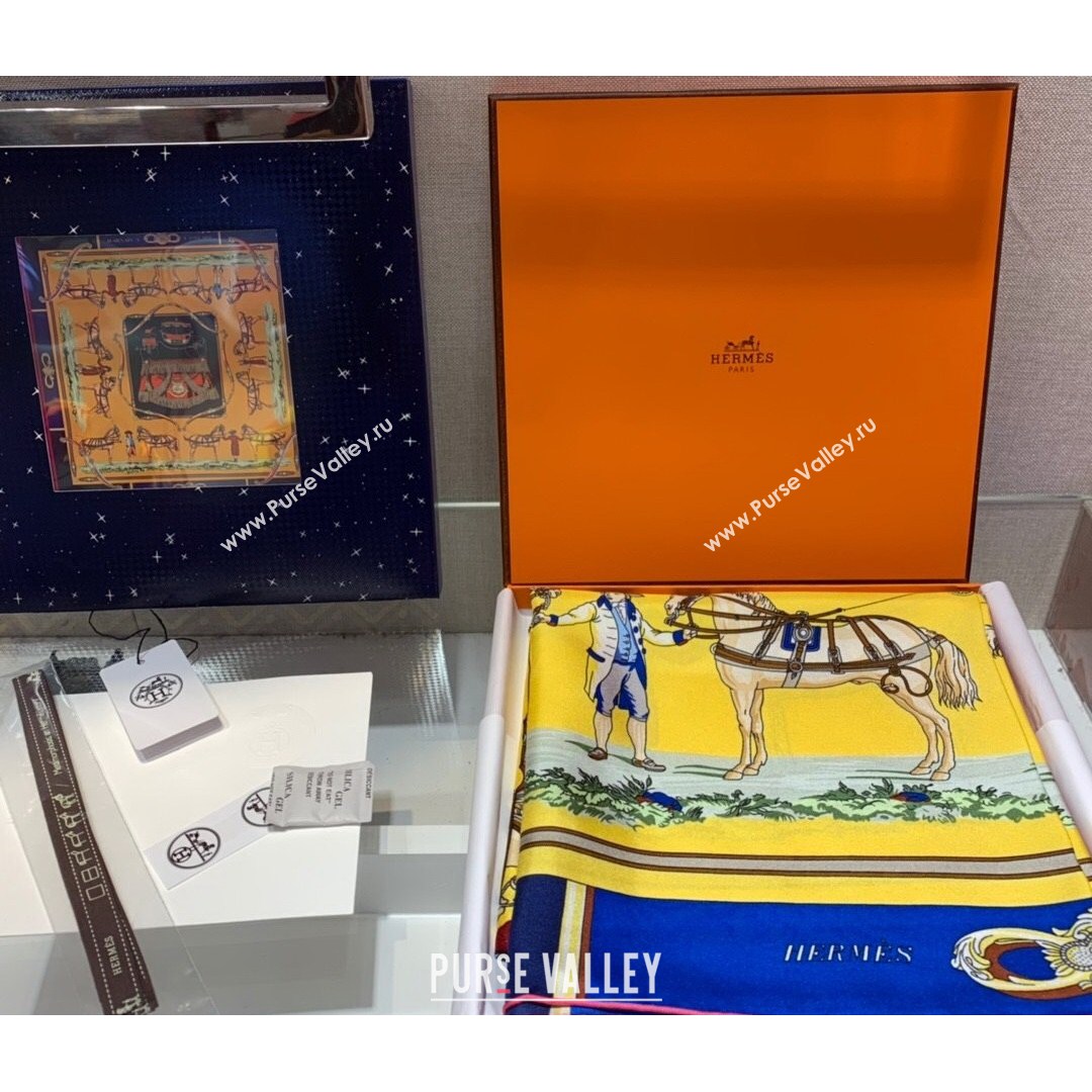 Hermes Twilly Silk Square Scarf 90x90cm Yellow 2021 20 (WNS-21081805)