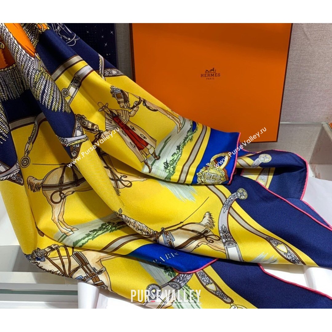 Hermes Twilly Silk Square Scarf 90x90cm Yellow 2021 20 (WNS-21081805)