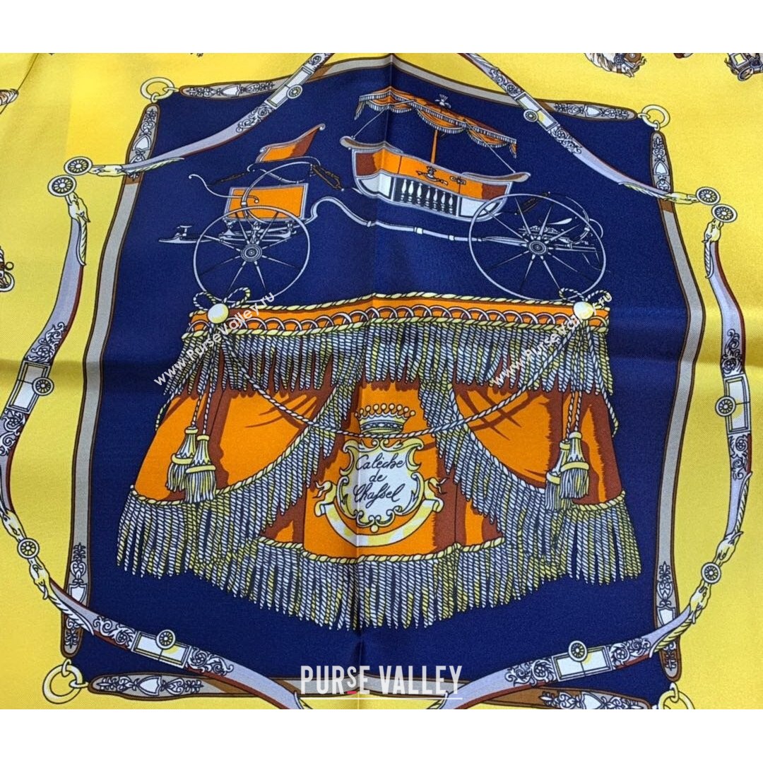 Hermes Twilly Silk Square Scarf 90x90cm Yellow 2021 20 (WNS-21081805)